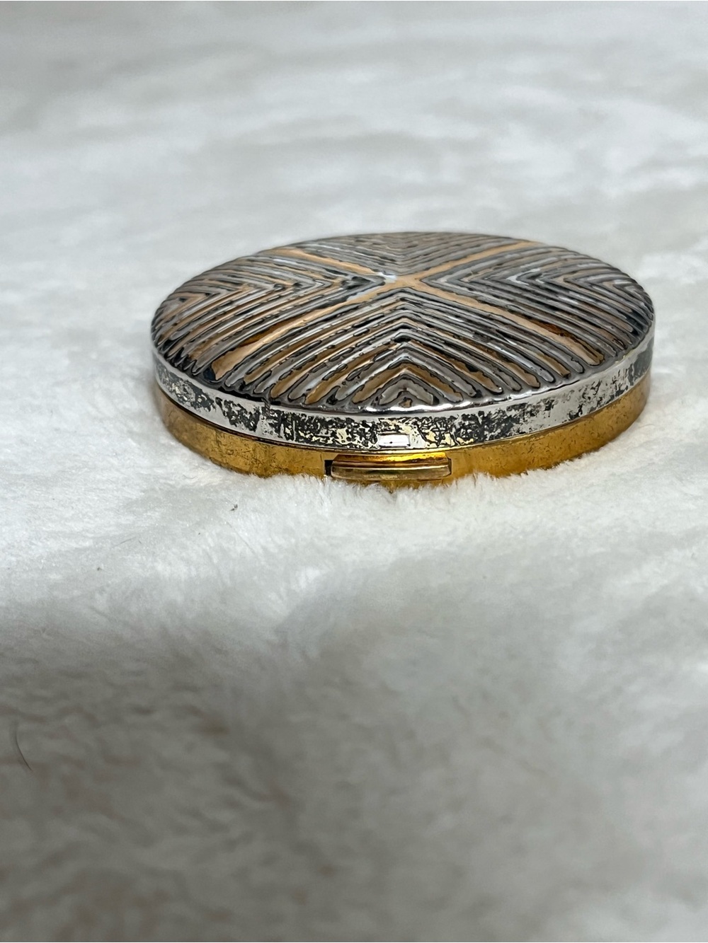 Vintage Compact Two Tone Geometric Charles Of The Ritz 20th Century Elegance
